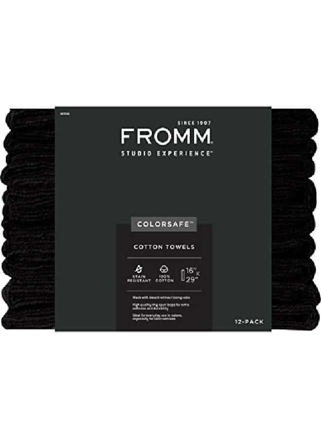 Fromm Premium Colorsafe Cotton Towels Black 12 Count - Image 2