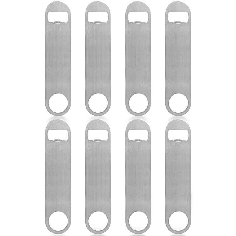 KISEER KISEER Heavy Duty Stainless Steel Flat Bottle Opener 8 Pack Beer Bottle Opener for Kitchen Bar or Restaurant 