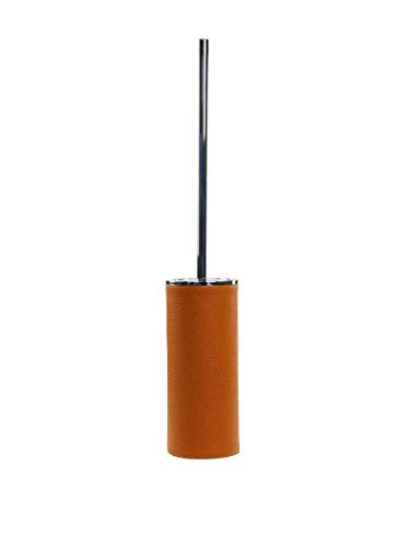 Gedy Alianto Color Free Standing Toilet Brush Holder Made from Faux Leather, Orange - Image 3