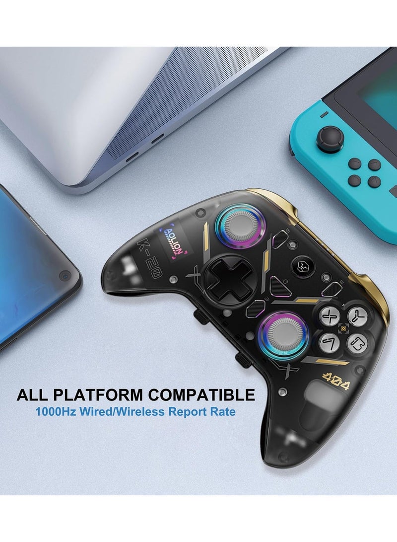 AOLION K20 Controllers & Joysticks,Bluetooth Controller with Hall Triggers,Hall Joysticks,RGB Light,for PC/Switch/iOS/Android with Charging Dock - Image 3