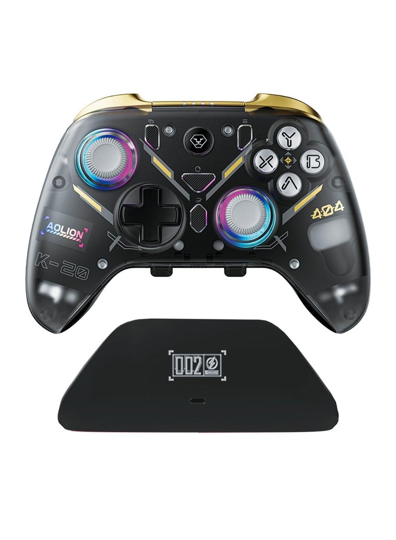 AOLION K20 Controllers & Joysticks,Bluetooth Controller with Hall Triggers,Hall Joysticks,RGB Light,for PC/Switch/iOS/Android with Charging Dock - Image 2