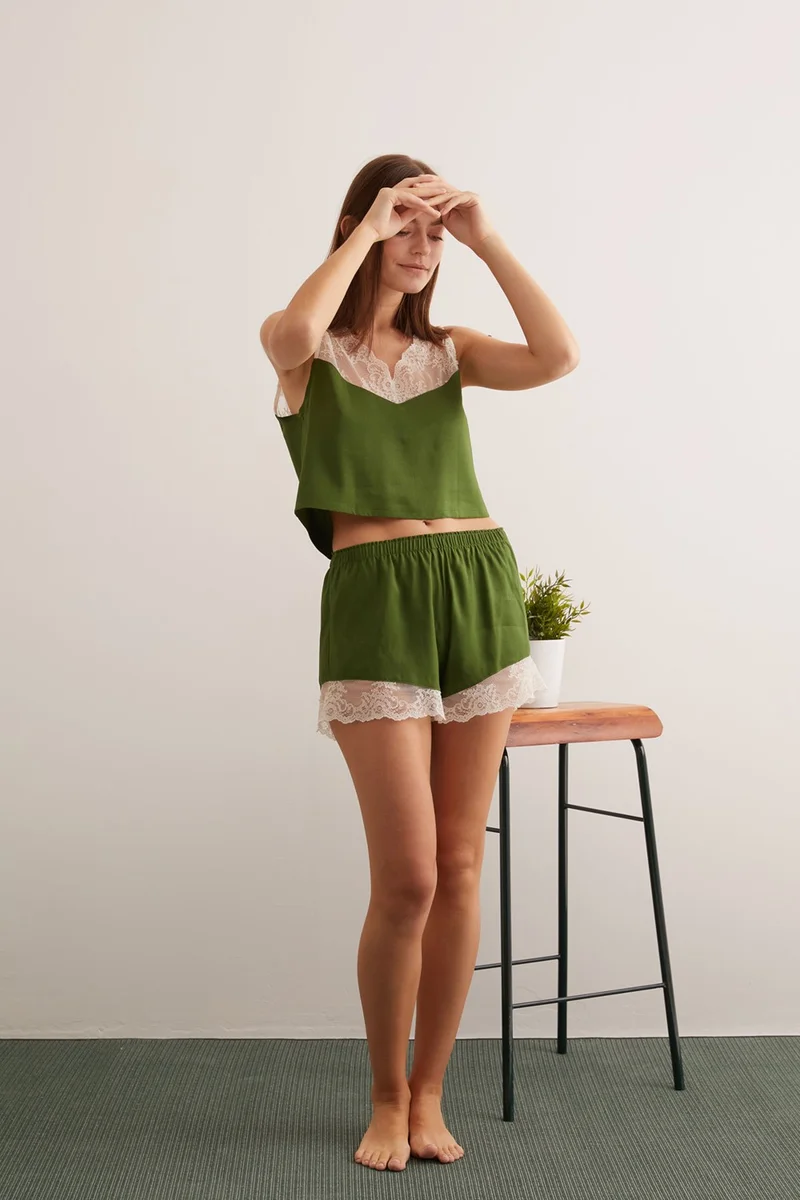 Hays Women's Viscose Woven Lace Detail Mini Shorts