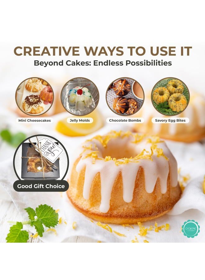 O'Creme Bakeable Plastic Mini Cake Pan - Baking Pan With Non-Stick Silicone - Reusable Mold For Baking and Much More - 25 QTY Pack - Image 3
