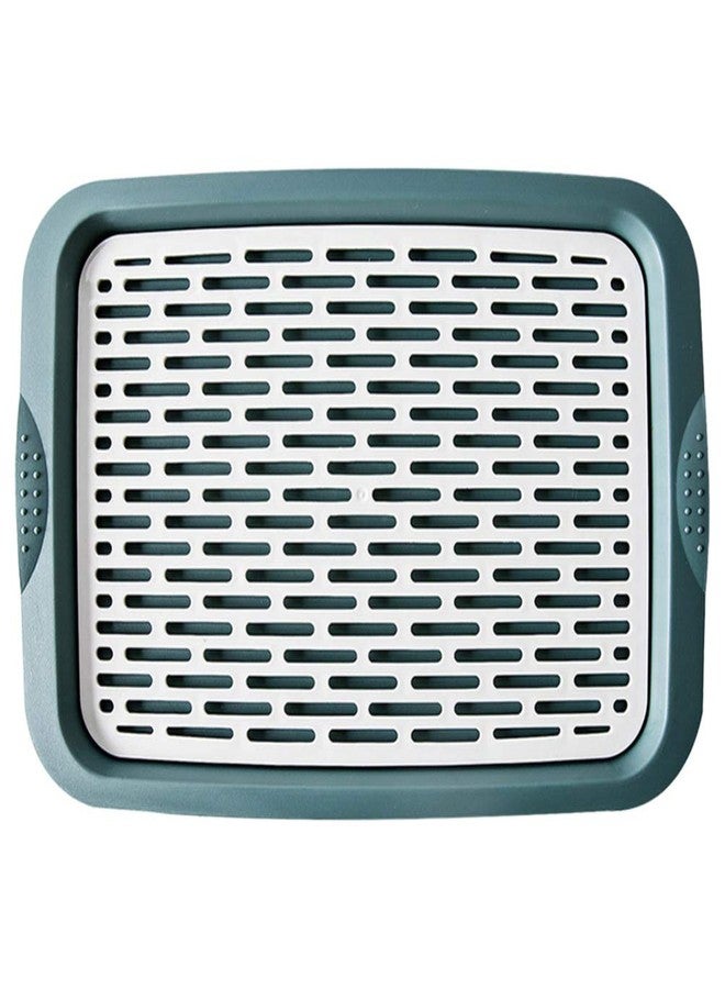 هيموتون صينية تجفيف مزدوجة الطبقات، رف تخزين بلاستيكي للمطبخ على الطراز الياباني، مناسب للفواكه والأطباق والأواني، لون أخضر، 11.41 × 7.75 × 0.78 بوصة - Image 1