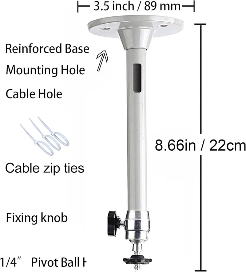2-Be-Best Projector Ceiling Mount, Gray 22cm / 8.66in Projector Wall Mount 11LBS / 5KG Load Mount for Mini Projectors Camera Camcorder CCTV DVR Surveillance Cameras at Home Theater Office - Image 3