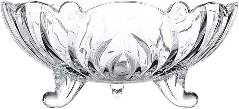 AZLVERA Glass Fruit Plate Trifle Bowl Glass Food Decor Crystal Candy Dish Pasta Bowl Food Bowls Prep Bowl Transparent Salad Tray Transparent Food Serving Plate Fruit Tray for Home - Image 4