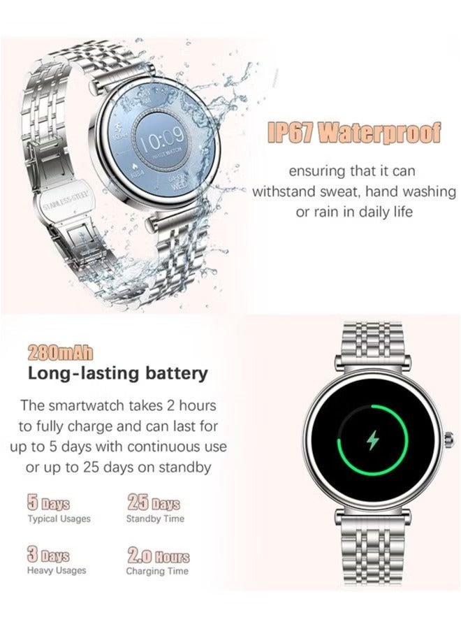 RollsTimi  Ladies Smart Watch Sports Waterproof Watch Bluetooth Call 1.27"HD Touch Screen Sports Fitness Tracker And Heart Rate Measurement - Image 2