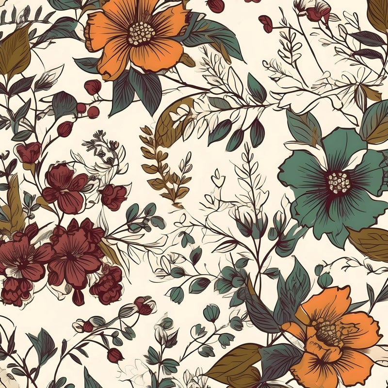Danodoi Yellow Floral Peel and Stick Wallpaper, 17.5in x 393in, Multicolor, Botanical Theme, Modern Style, Self-Adhesive Vinyl Wallpaper - Image 1
