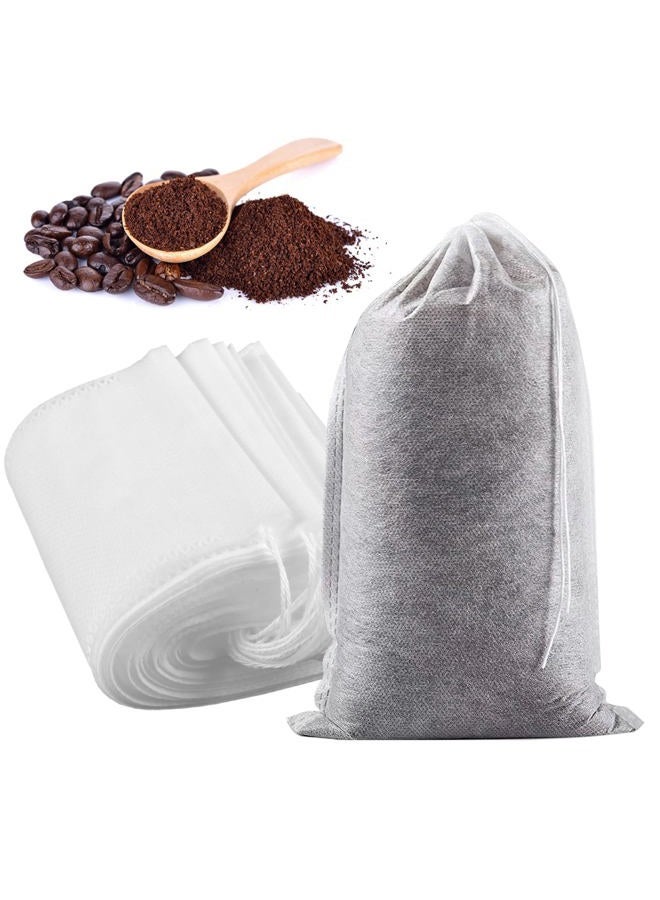 Yzurbu 200pcs Cold Brew Coffee Filter Bags, 4‘' x 6'' No Mess Disposable Filter Bag with Drawstring for Coffee Grounds & Ice Tea - Image 1