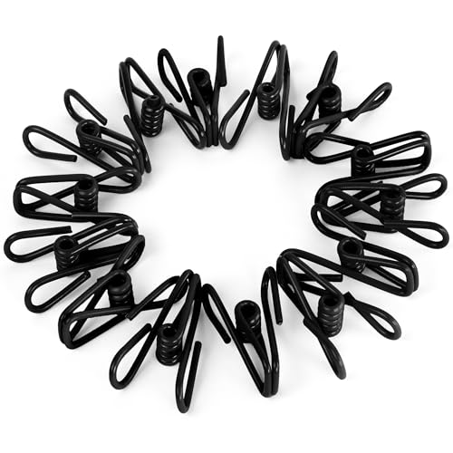 Riveda 30 Pack Black Chip Bag Clips for Food - PVC 2 Inch Coated Sealer for Sealing Food - Paper Holder, Clothesline Clip for Laundry Hanging, Kitchen Bags, Multipurpose Clothes Pins - Image 1
