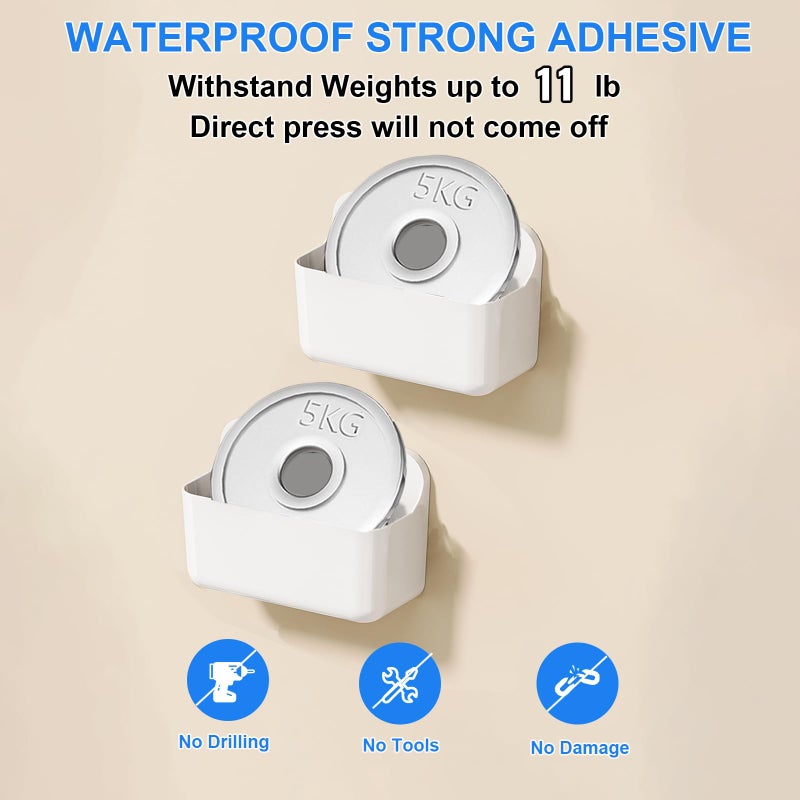 Diesisa 2pc Clear Wall Mount Organizer  Adhesive Cabinet Door Organizer Self Adhesive Organizer for Wall Shower Caddy No Drilling Hang Walls with Self Adhesive Tape  for Bathroom  Kitchen  Living Room - Image 2