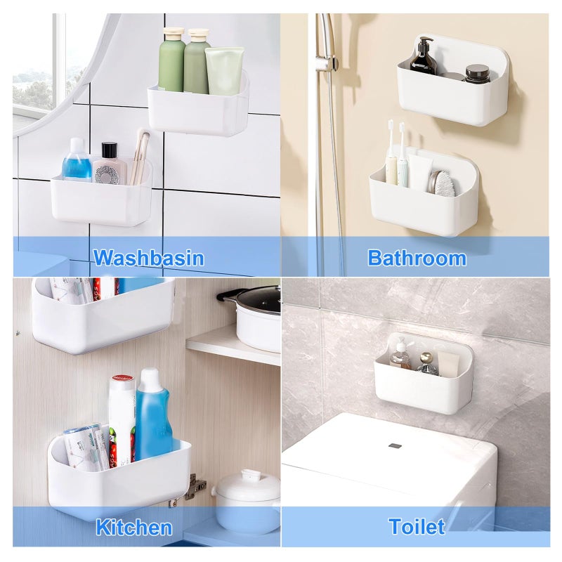 Diesisa 2pc Clear Wall Mount Organizer  Adhesive Cabinet Door Organizer Self Adhesive Organizer for Wall Shower Caddy No Drilling Hang Walls with Self Adhesive Tape  for Bathroom  Kitchen  Living Room - Image 4