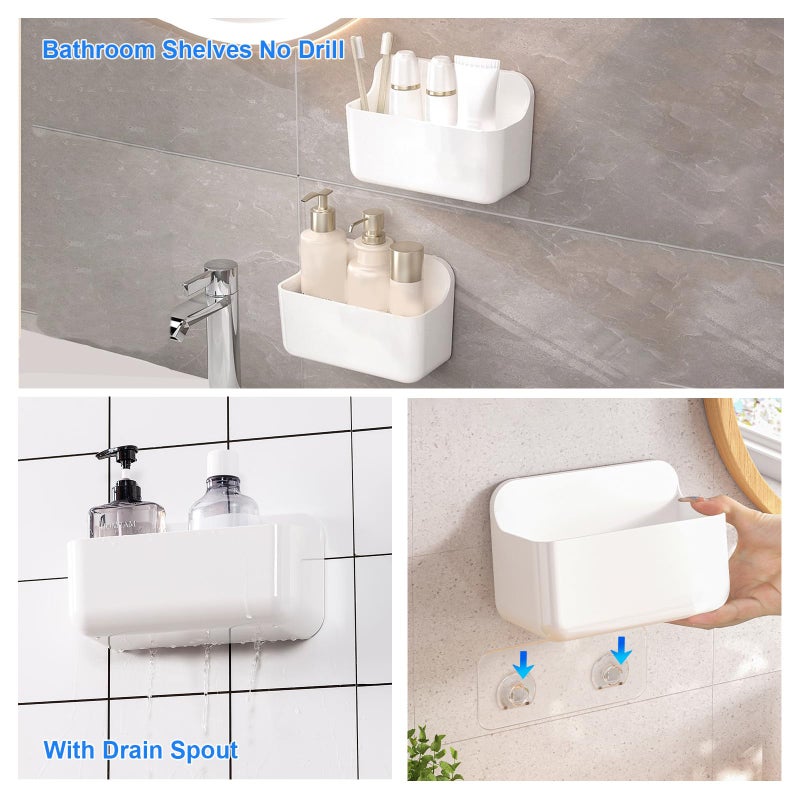 Diesisa 2pc Clear Wall Mount Organizer  Adhesive Cabinet Door Organizer Self Adhesive Organizer for Wall Shower Caddy No Drilling Hang Walls with Self Adhesive Tape  for Bathroom  Kitchen  Living Room - Image 3