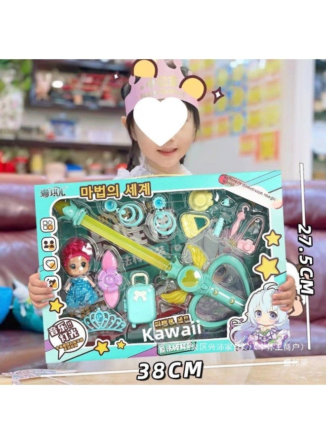 Children's Toys Play House Luminous Magic Fairy Stick Jewelry Bag Dressing Toys Girls Training Organization Gifts-Colour:Magic Wand + Handbag 【gift Box Portable】 - Image 4