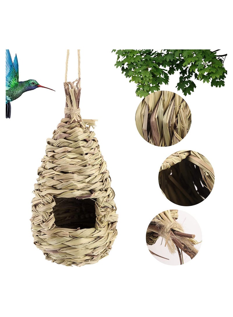 Generic 3 Pcs Hand Woven Bird Nest for Hummingbirds, Outdoor Hanging Roosting Pouches, Perfect Nesting Boxes for Wren & Finch, Ideal Garden Decoration  - Image 4