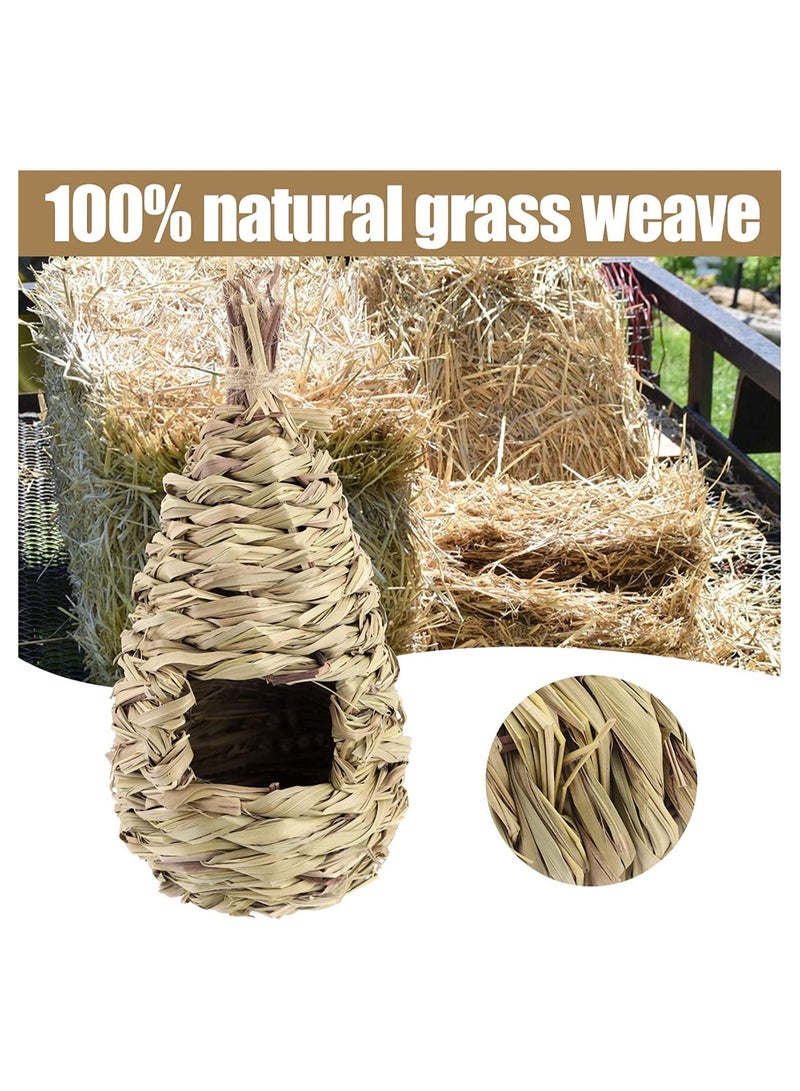 Generic 3 Pcs Hand Woven Bird Nest for Hummingbirds, Outdoor Hanging Roosting Pouches, Perfect Nesting Boxes for Wren & Finch, Ideal Garden Decoration  - Image 2
