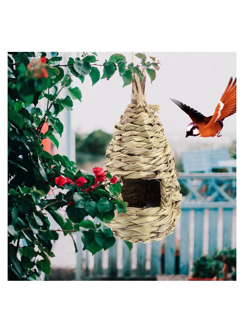 Generic 3 Pcs Hand Woven Bird Nest for Hummingbirds, Outdoor Hanging Roosting Pouches, Perfect Nesting Boxes for Wren & Finch, Ideal Garden Decoration  - Image 5
