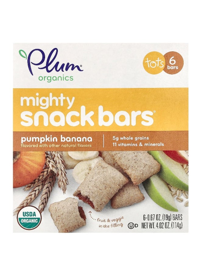 Plum Organics Plum Organics, Mighty Snack Bars, Tots, Pumpkin Banana, 6 Bars, 0.67 oz (19 g) Each  - Image 1