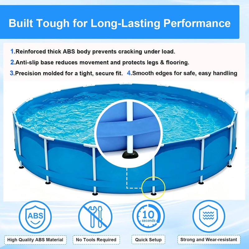 EAYBOMC 1 Pcs Footing Leg Cap Above-Ground Pool Replacement for Bestway Steel Pro MAX & Power Steel 16Ft /18Ft x 48In Frame Pool, Bestway P61802 Footing Leg Cap Grey - Image 4