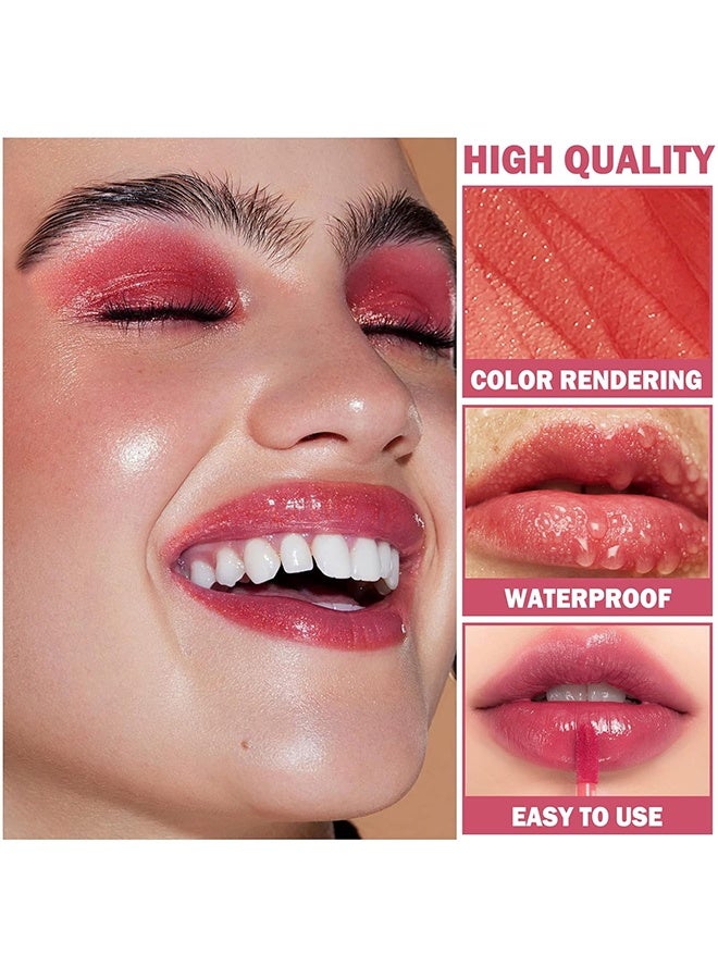 Dragon Ranee 4Pcs Shine Lip Gloss, 4 Color Matte Liquid Lipstick Makeup Set Kit, Long Lasting Waterproof Hydrating Lip Gloss Lip Glaze Set, Pigmented Lip Makeup Gift Sets for Girls and Women (A) - Image 4
