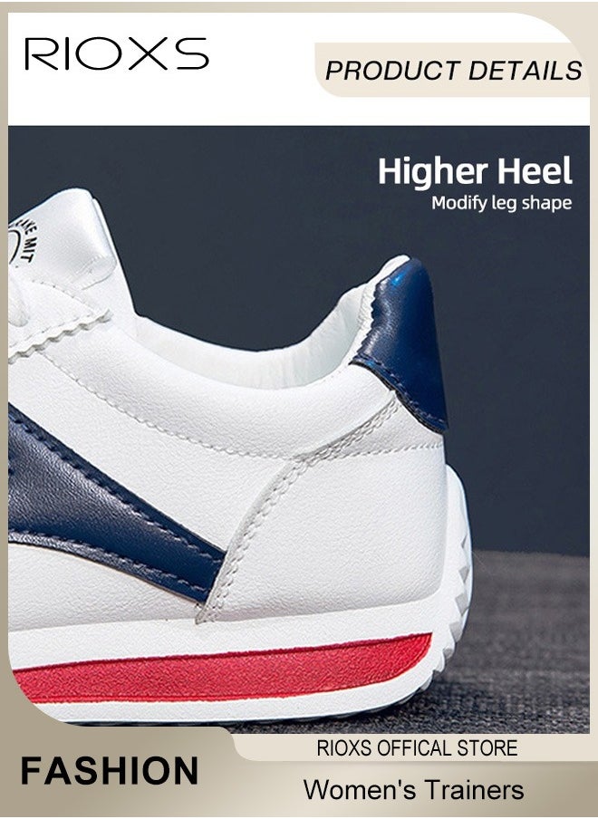 RIOXS - Women's Fashion Sneakers, Casual Low Top Sneaker, Lightweight Sports Shoes For Women, Comfortable Breathable Slip-On Shoes, Laides Flat Shoes, Lace-Up Corsair Shoes, Trainers For Waliking Running Or Daily Wear, Ladies Athlesiure Trainers - Image 1