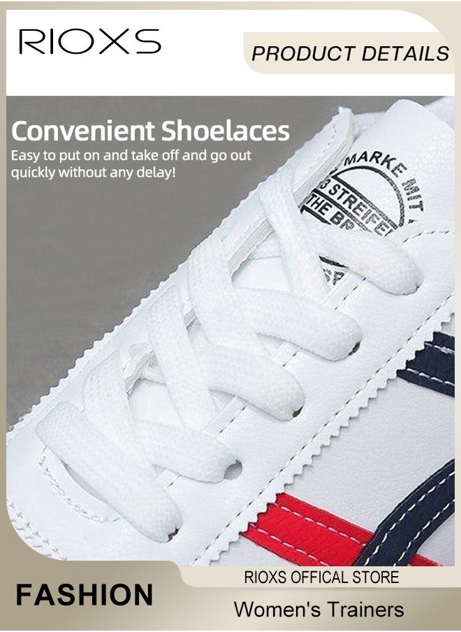 RIOXS - Women's Fashion Sneakers, Casual Low Top Sneaker, Lightweight Sports Shoes For Women, Comfortable Breathable Slip-On Shoes, Laides Flat Shoes, Lace-Up Corsair Shoes, Trainers For Waliking Running Or Daily Wear, Ladies Athlesiure Trainers - Image 1