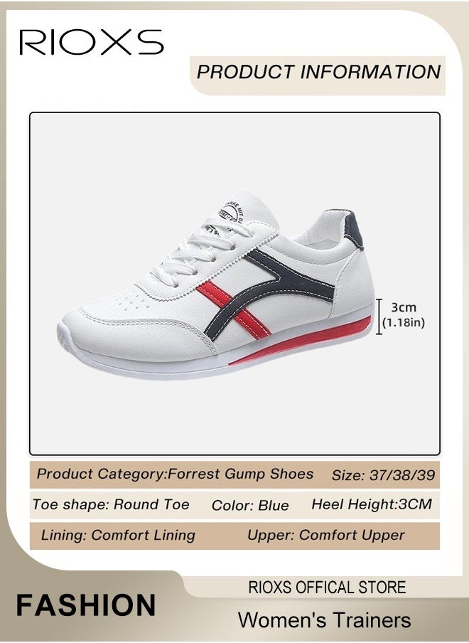 RIOXS - Women's Fashion Sneakers, Casual Low Top Sneaker, Lightweight Sports Shoes For Women, Comfortable Breathable Slip-On Shoes, Laides Flat Shoes, Lace-Up Corsair Shoes, Trainers For Waliking Running Or Daily Wear, Ladies Athlesiure Trainers - Image 1