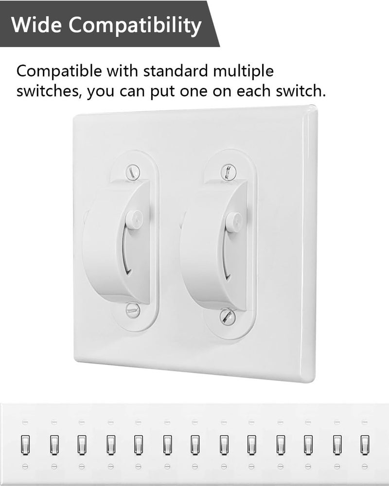 ILIVABLE Light Switch Guard, Childproof Fully Enclosed Light Switch Covers Protects Your Lights or Circuits from being Accidentally Turned On or Off by Children and Adults (White, 2 Pack) - Image 4