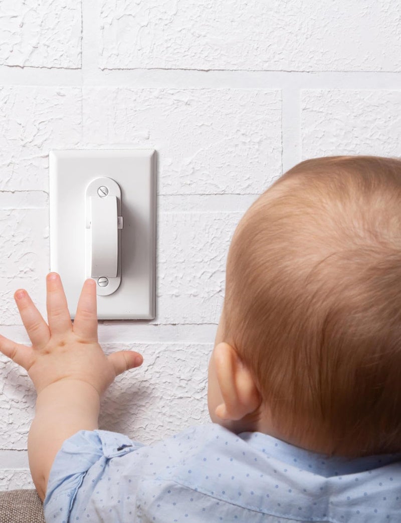 ILIVABLE Light Switch Guard, Childproof Fully Enclosed Light Switch Covers Protects Your Lights or Circuits from being Accidentally Turned On or Off by Children and Adults (White, 2 Pack) - Image 2