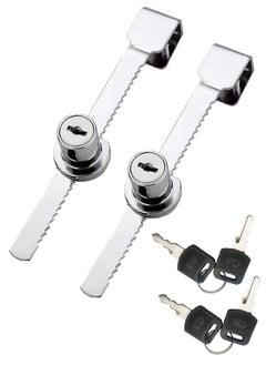 Glass Display Cabinet Locks 2 Sets Sliding Glass Door Ratchet Lock Durable Pull (With 4 Keys)