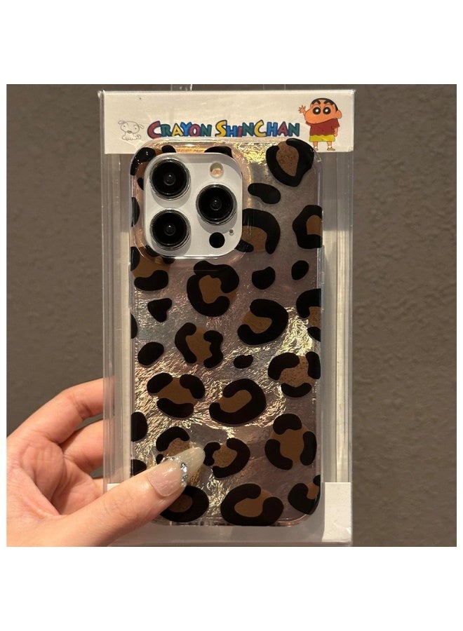 NIBEMINENT Glacial Leopard Print Protective TPU Case Cover For iPhone 15 Plus - Image 1