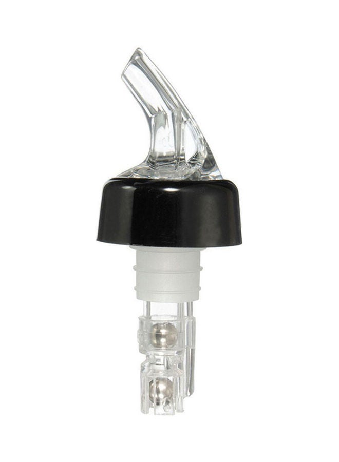 NIBEMINENT 6-Piece Plastic Liquor Pourer Dispenser Clear/Black 3.8x9.7cm - Image 1