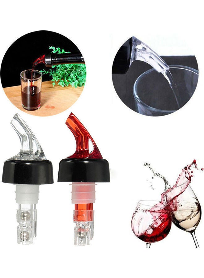 NIBEMINENT 6-Piece Plastic Liquor Pourer Dispenser Clear/Black 3.8x9.7cm - Image 3