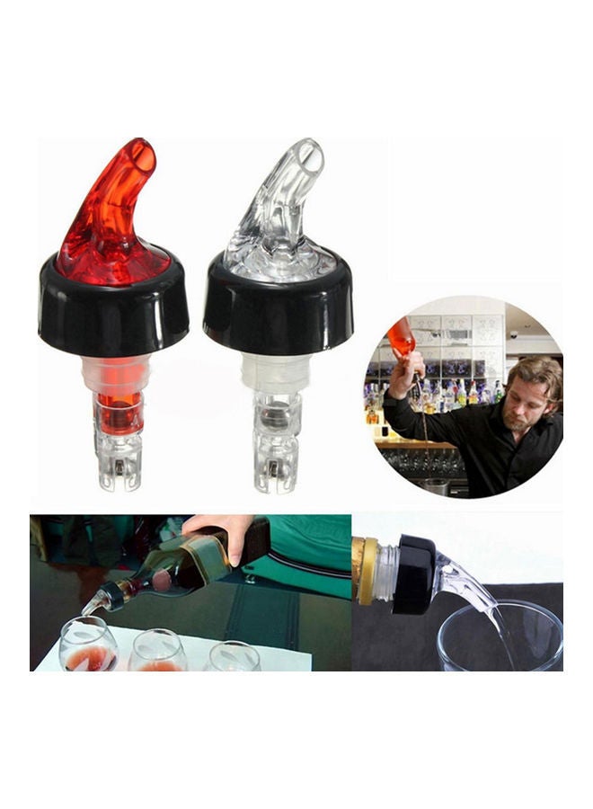 NIBEMINENT 6-Piece Plastic Liquor Pourer Dispenser Clear/Black 3.8x9.7cm - Image 2