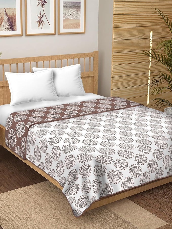 SINGLE BED COMFORTER 120 GSM MICROFIBER 3 LAYERED QUILT DOHAR SOFT LIGHTWEIGHT REVERSIBLE PRINTED AC BLANKET DOUBLE BED FOR ALL SEASONBREAD