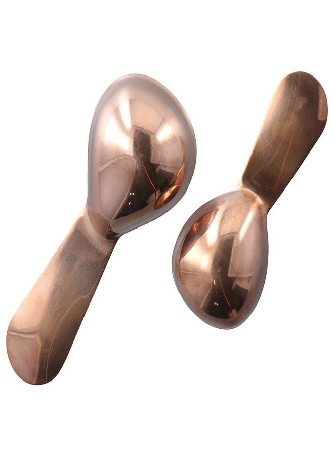hobbyme 2Pcs Copper Coffee Scoop Stainless Steel Coffee Scoops 1 Coffee Tablespoons (15ML), Measuring 2 Tablespoons (30ml) Coffee Measuring Spoons for Tea, Sugar - Image 3