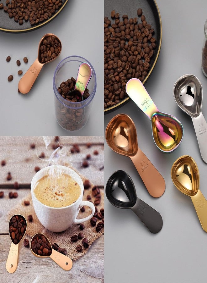 hobbyme 2Pcs Copper Coffee Scoop Stainless Steel Coffee Scoops 1 Coffee Tablespoons (15ML), Measuring 2 Tablespoons (30ml) Coffee Measuring Spoons for Tea, Sugar - Image 2