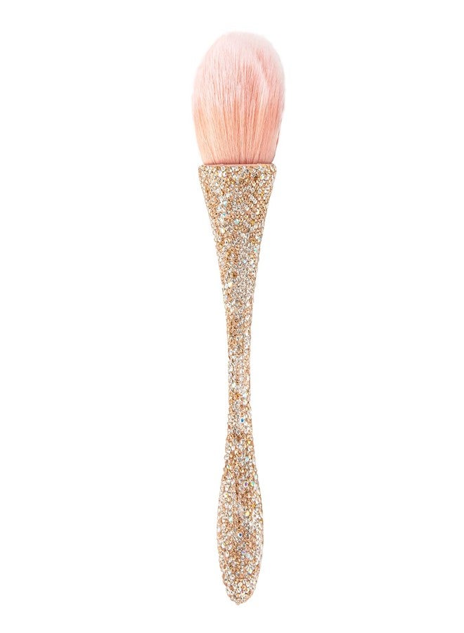 JERCLITY 1 Piece Shiny Rhinestones Powder Makeup Brushes Blush Brush Super Large Face Makeup Brushes Kabuki Brushes for Powder Cosmetic Nail Dust Brush Loose Powder Brush Makeup Tool(Gold Diamond) - Image 1