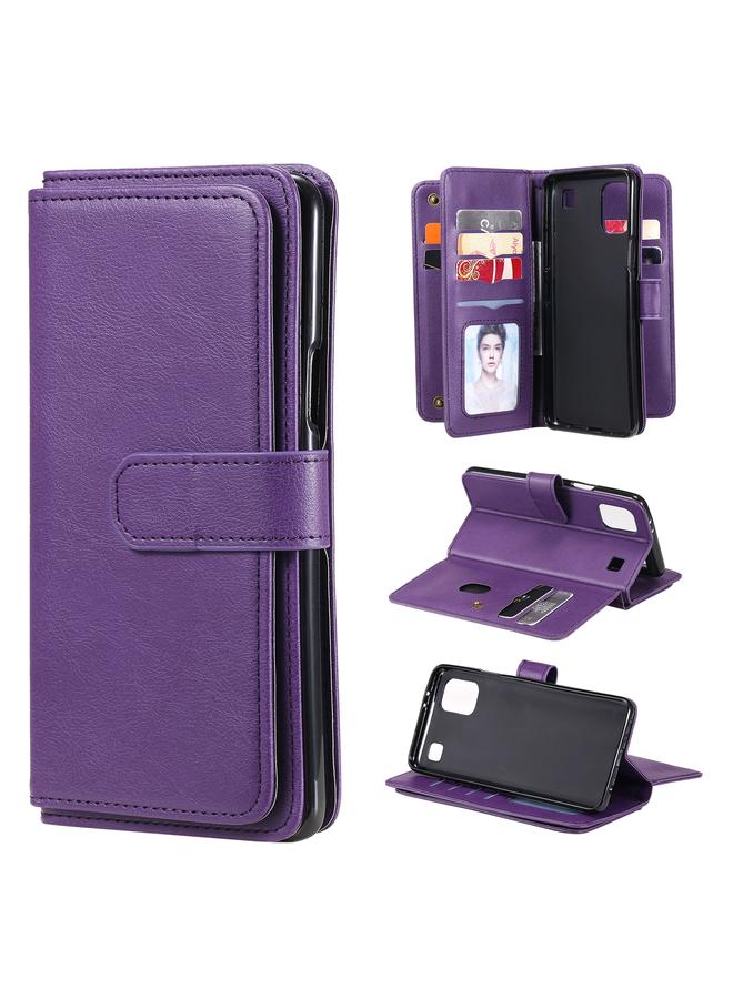 S-TOP Case For LG K92 Multifunctional Magnetic Copper Buckle Horizontal Flip Solid Color Leather Case with 10 Card Slots & Wallet & Holder & Photo Frame - Image 1