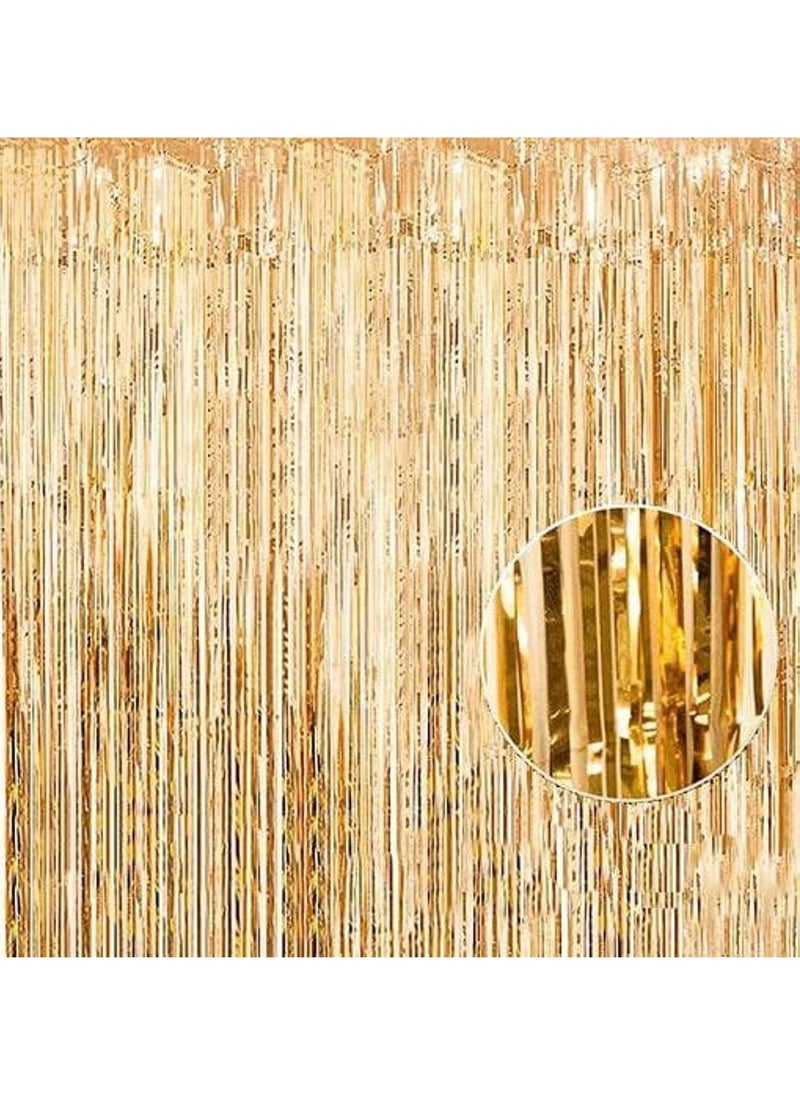 Generic 3.2ft x 6.6ft  Metallic Tinsel Foil Fringe Curtains Photo Booth Props for Birthday Wedding Engagement Bridal Shower Baby Shower Bachelorette Holiday Celebration Party Decorations  - Image 2
