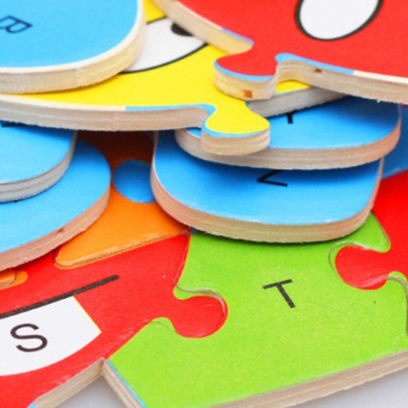 Wooden 26 English Letters Hippo Design Puzzle Blocks Toy Brain Games Jigsaw Toy Educational Toys Games - Image 5