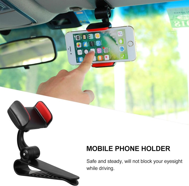 Car Sun Visor Phone Holder Bracket Red Car Phone Rack Compatible GPS Navigator for Vehicle Use - Image 5