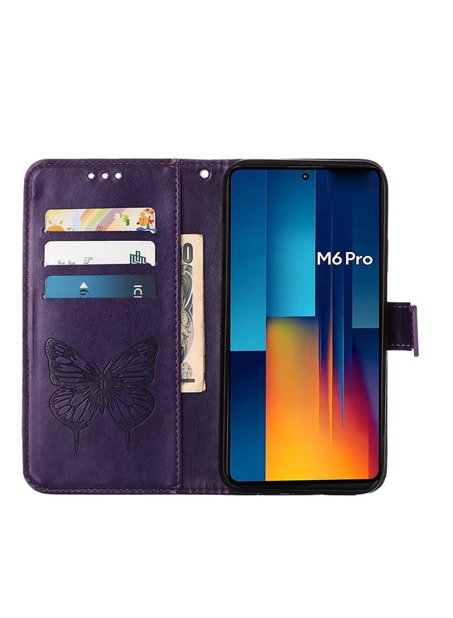 إيروريكس جراب لهاتف Xiaomi Poco M6 Pro 4G جراب هاتف جلدي منقوش بنقشة الفراشة - Image 5