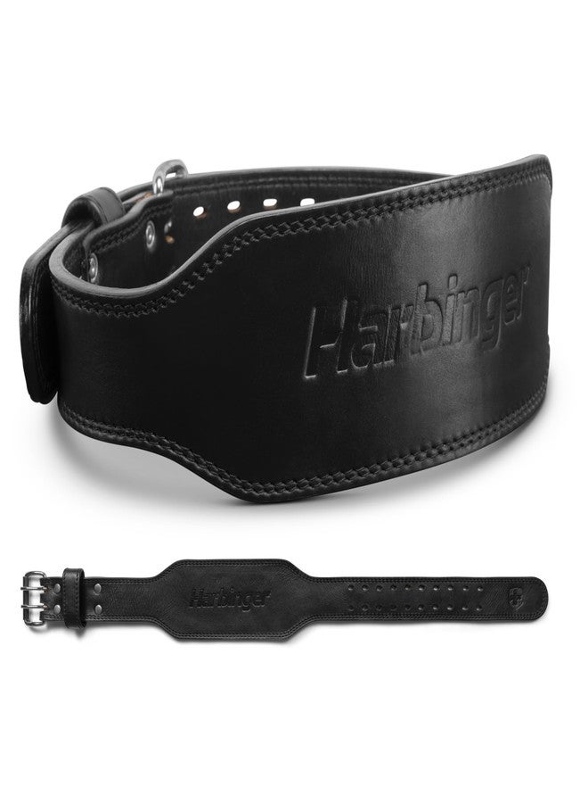 Harbinger 7mm Pro Leather Weightlifting Belt for Squats, Deadlifts, Powerlifting, and Olympic Lifts with Dual-Prong Buckle and Adjustable Fit, Large - Image 1