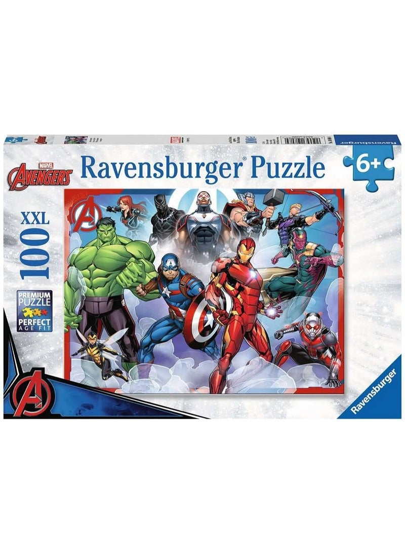 Ravensburger Children’s Puzzle Avengers Assemble 100 XXL Piece Jigsaw Puzzle – Extra Large Pieces Kids Puzzle, Softclick Precision Fit, Marvel Avengers Artwork, Fun Learning Activity for Ages 6+ | 10808-4 - Image 1