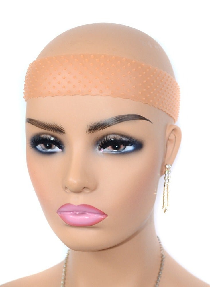 إستيل عصابة رأس شعر مستعار من السيليكون غير قابلة للانزلاق للنساء، قابلة للتعديل لتثبيت الشعر المستعار بدون خياطة، شريط مرن للشعر المستعار، غطاء قابض للشعر المستعار من الدانتيل لتثبيت الشعر المستعار (برتقالي) - Image 1