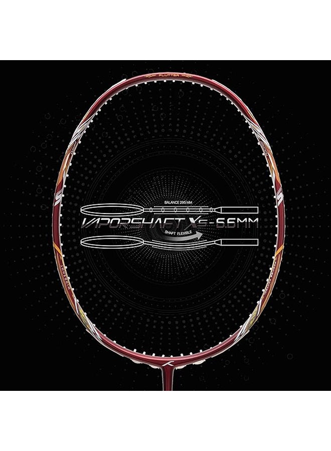 FLUTTER S CTRL Carbon Fibre Strung Badminton Racket with Full Racket Cover | For Intermediate Players | 80 grams | Maximum String Tension - 32lbs