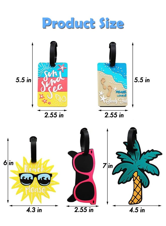 Sweet Life Cute Luggage Tags for Women Men, Summer Beach Bag Tags Unique Travel Baggage Tags Suitcase Identifier Labels, Set of 5 - Image 3