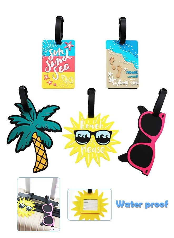 Sweet Life Cute Luggage Tags for Women Men, Summer Beach Bag Tags Unique Travel Baggage Tags Suitcase Identifier Labels, Set of 5 - Image 1