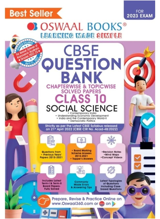 null - Oswaal CBSE Chapterwise & Topicwise Question Bank Class 10 Social Science Hardcover Book (For 2022-23 Exam) - Image 1